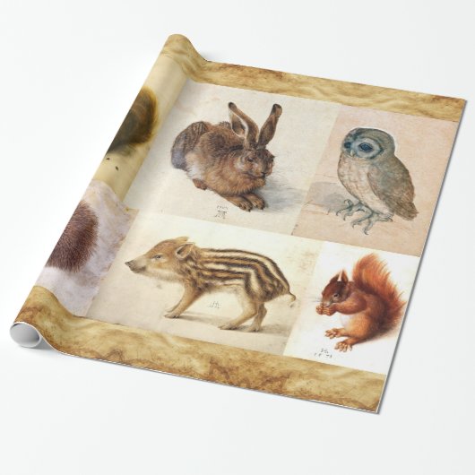 Papier Cadeau COLLECTION D'ART FINE / Dessins Animaux Parchemin (Déroulé)