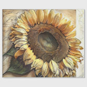 Papier Cadeau Collection d'art moderne vintage Sun Sunflower (Plat)