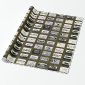 Papier Cadeau Collection de bandes Mix de bande de cassettes vin (Déroulé)