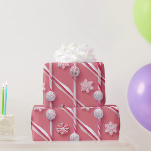 Papier Cadeau Collection de bonbons blanc rouge rose