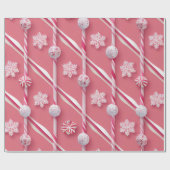 Papier Cadeau Collection de bonbons blanc rouge rose (Plat)