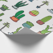 Papier Cadeau Collection de cactus colorés (Coin)