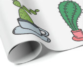 Papier Cadeau Collection de cactus colorés (Coin rond)