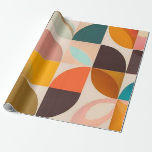 Papier Cadeau Collection de Carrés Abstraits tendance Retro