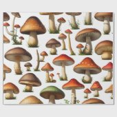 Papier Cadeau Collection de champignons Design Motif (Plat)