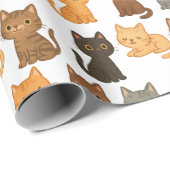 Papier Cadeau Collection de chatons amusants (Coin rond)