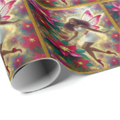 Papier Cadeau Collection de fées de Noël - Auburn (Coin rond)