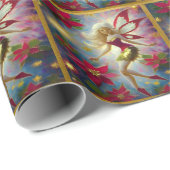 Papier Cadeau Collection de fées de Noël - Cheveux blonds en pla (Coin rond)