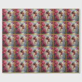 Papier Cadeau Collection de fées de Noël - Cheveux de prune droi (Plat)