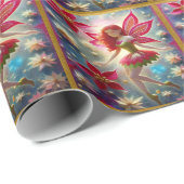 Papier Cadeau Collection de fées de Noël - Cheveux rouges (Coin rond)