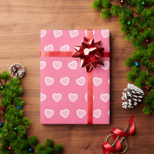 Papier Cadeau Collection de la Saint-Valentin rose moderne