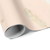 Papier Cadeau Collection de luxe Boho Moderne Plumes (Coin rond)