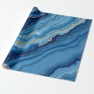 Papier Cadeau Collection de marbre bleu azur moderne