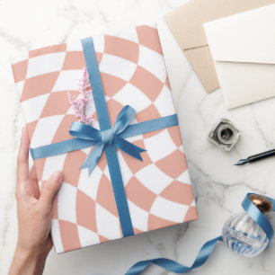 Papier Cadeau Collection de mariage Rose Gold Check à carreaux