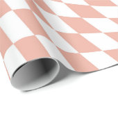 Papier Cadeau Collection de mariage Rose Gold Check damier  (Coin rond)