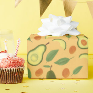 Papier Cadeau Collection de Motifs de paniers de fruits - Avocad