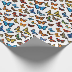 Papier Cadeau Collection de motifs de papillons colorés