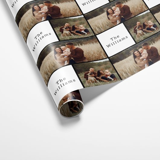 Papier Cadeau Collection de photos de famille de Noël de Boho mo