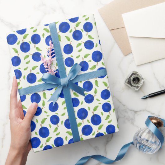 Papier Cadeau Collection de prunes botaniques ivoire (Cadeaux)