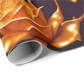 Papier Cadeau Collection de Roses de luxe Gold Boho tendance (Coin rond)