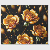 Papier Cadeau Collection de Roses d'or Boho de luxe moderne (Plat)