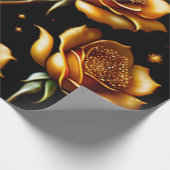 Papier Cadeau Collection de Roses d'or Boho de luxe moderne (Coin)