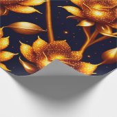 Papier Cadeau Collection de Roses d'or de luxe moderne (Coin)