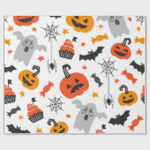 Papier Cadeau Collection de symboles d'halloween motif (Plat)