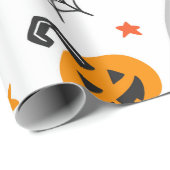 Papier Cadeau Collection de symboles d'halloween motif (Coin rond)