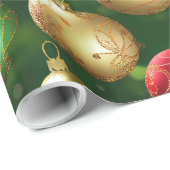 Papier Cadeau Collection de vacances traditionnelles en rouge et (Coin rond)