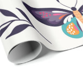 Papier Cadeau Collection d'éléments d'été du printemps à la main (Coin rond)
