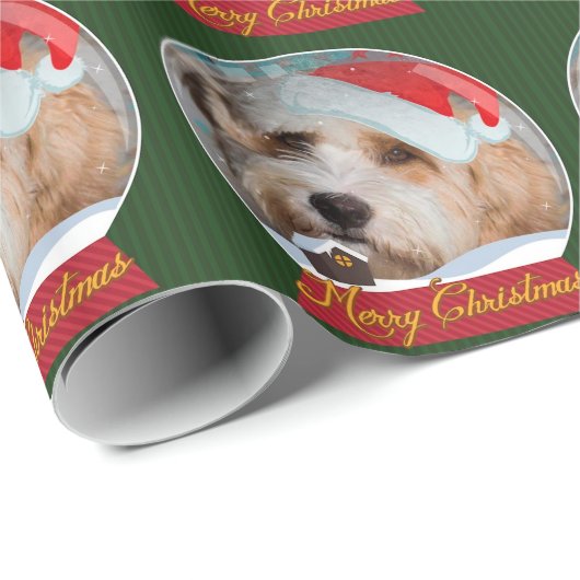 Papier Cadeau Collection douce de Terrier tibétain Père Noël (Coin rond)