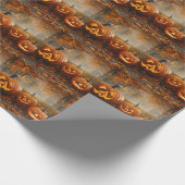 Papier Cadeau Collection famille Citrouille éffrayante (Coin)