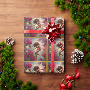 Papier Cadeau Collection Fée de Noël - Cheveux Naturels Marrons