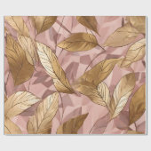 Papier Cadeau Collection Feuille tendance de Boho Rose Rose rose (Plat)