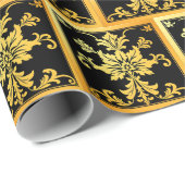 Papier Cadeau Collection florale tendance de luxe (Coin rond)