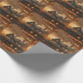 Papier Cadeau Collection Halloween Citrouille Maison éffrayante (Coin)