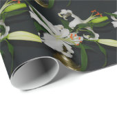 Papier Cadeau Collection Irlandaise de laiton et de fleurs (Coin rond)