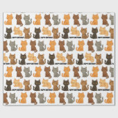 Papier Cadeau Collection Joyeux Anniversaire Chatons (Plat)