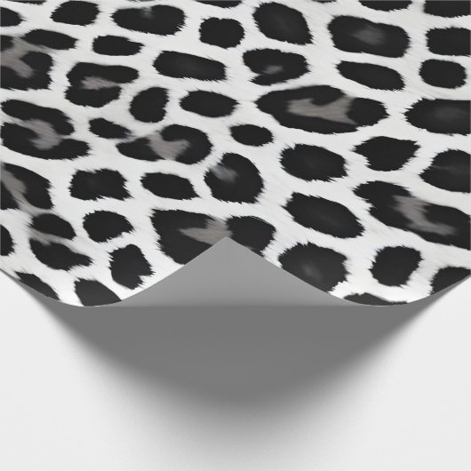 Papier Cadeau Collection Luxe White Leopard Elégante (Coin)