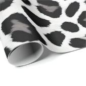 Papier Cadeau Collection Luxe White Leopard Elégante (Coin rond)