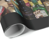 Papier Cadeau Collection massive de bouteilles de boisson (Coin rond)