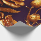 Papier Cadeau Collection moderne de luxe Big Gold Rose (Coin)