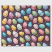 Papier Cadeau Collection moderne d'oeufs de Pâques heureux (Plat)