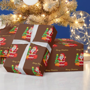 Papier Cadeau Collection Noël Moderne Neon