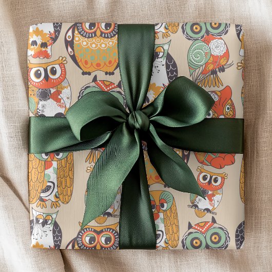Papier Cadeau Collection Owl Be | Illustrations de hibou moderne