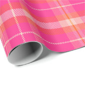 Papier Cadeau Collection Plaid de Noël classique Collection rose (Coin rond)