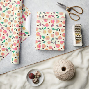 Papier Cadeau Collection Poires Dorées Rose