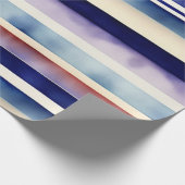 Papier Cadeau Collection populaire Summer Navy Blue Boat Stripes (Coin)