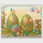 Papier Cadeau Collection vintage de Pâques (Plat)